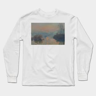 Sunset on the Seine at Lavacourt, Winter Effect by Claude Monet Long Sleeve T-Shirt